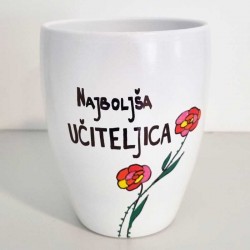 Lonec z ročno poslikavo Najboljša učiteljica